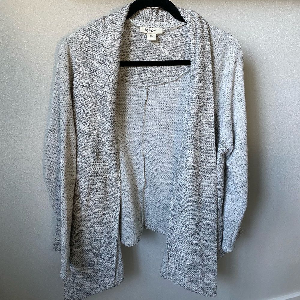 DEL WOMENS GREY CARDIGAN SIZE XL